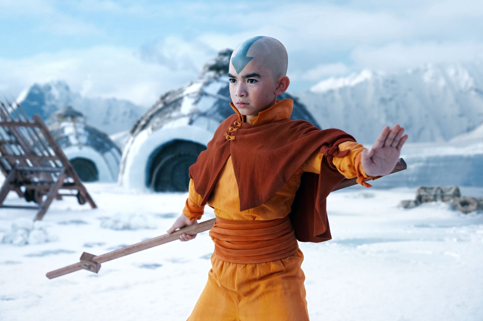 Visual de Aang na adaptação da Netflix