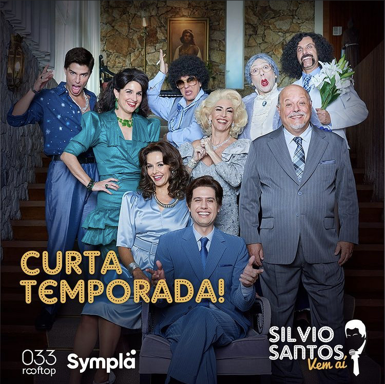 Imagem de divulgação com o elenco do musical Silvio Santos Vem Aí.