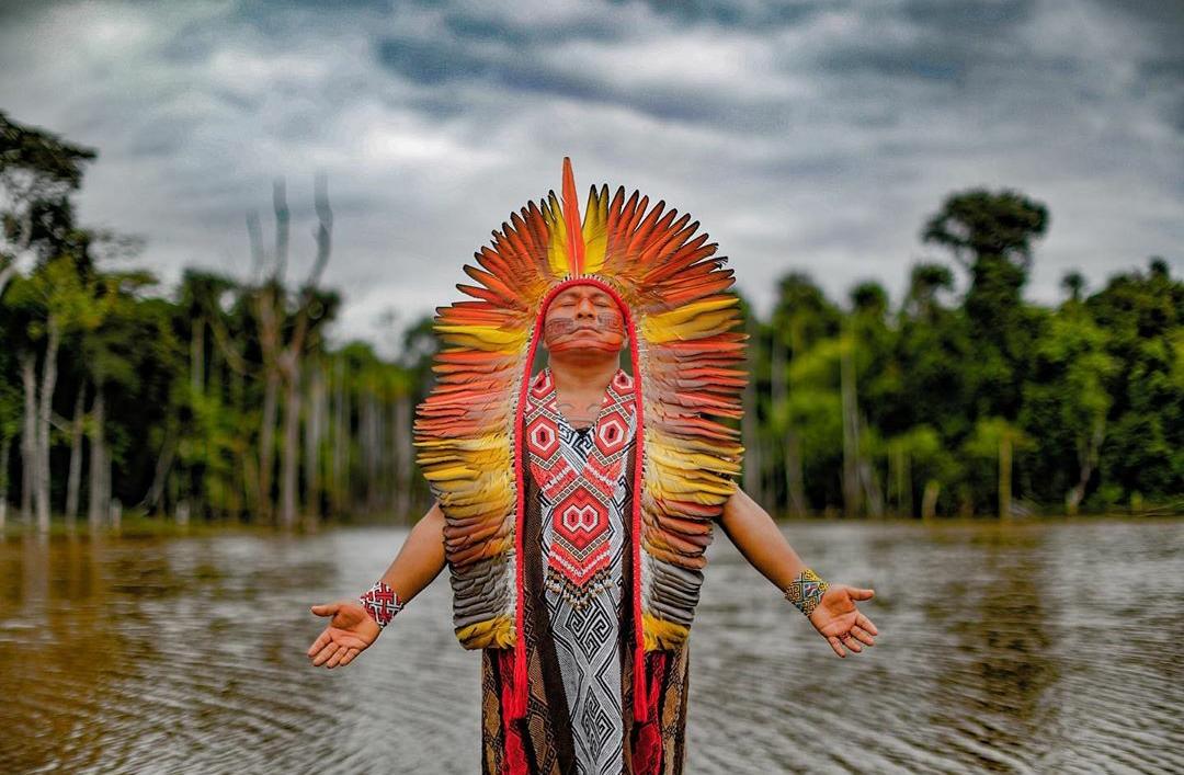 Indígena da etnia Kaxinawá. Foto: Ricardo Stuckert via Instagram