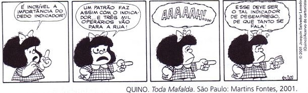 Tirinha da Mafalda do ano de 2001. (Foto: Reprodução/ Quino/Acervo do Cartunista)