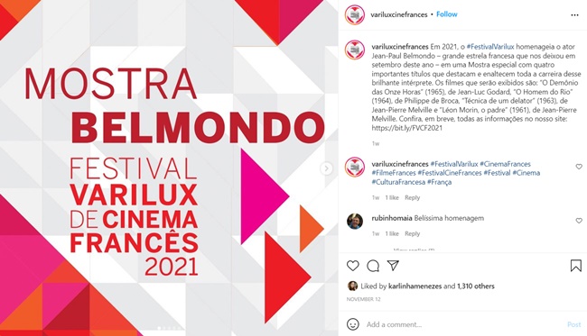 O Festival homenageia o ator Jean-Paulo Belmonde e traz alguns dos seus filmes mais aclamados.