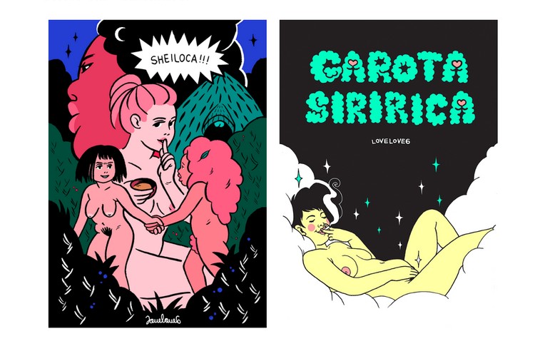 As séries em quadrinhos produzidas por Lovelove6: Sheiloca (em andamento) e Garota Siririca, de 2015 | Reprodução: Printscreen