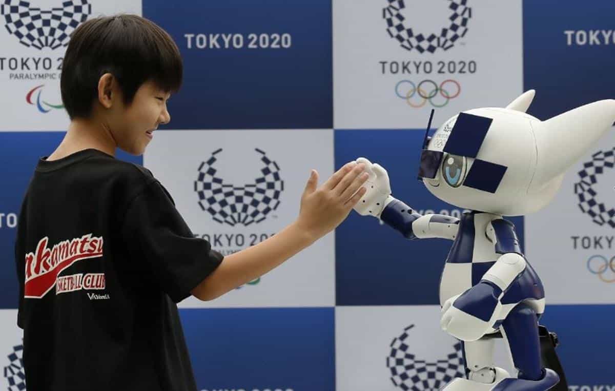 Robô mascote Miraitowa. Foto: Jiung Liu/ Reuters